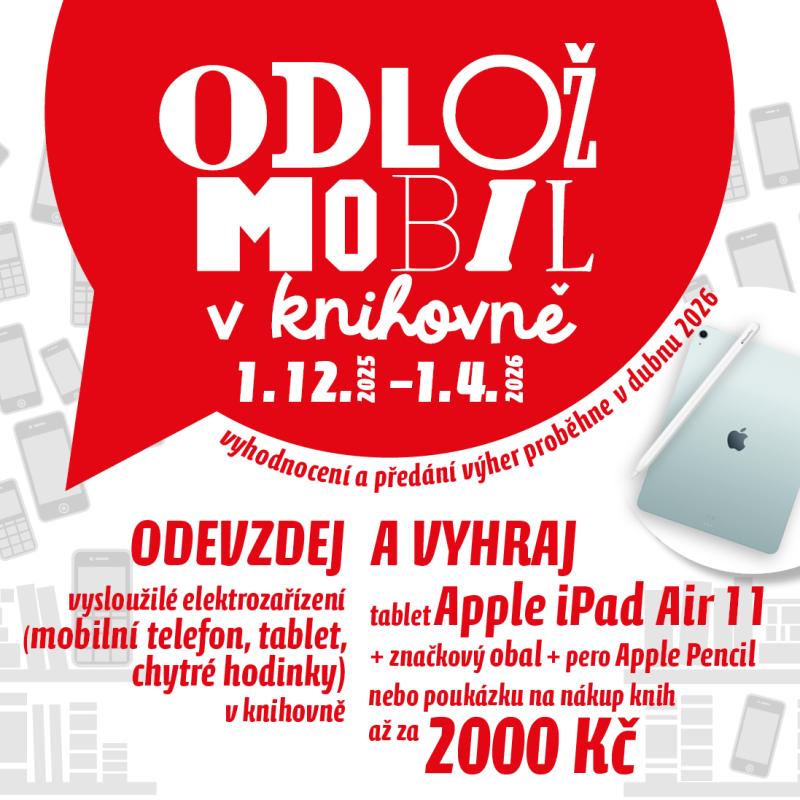 Odlož mobil v knihovně - plakát